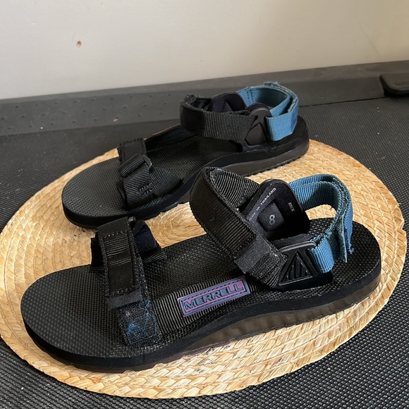 Merrell Outdoor Slides Strap Velcro Sandals Size 10 - Picture 3 of 14